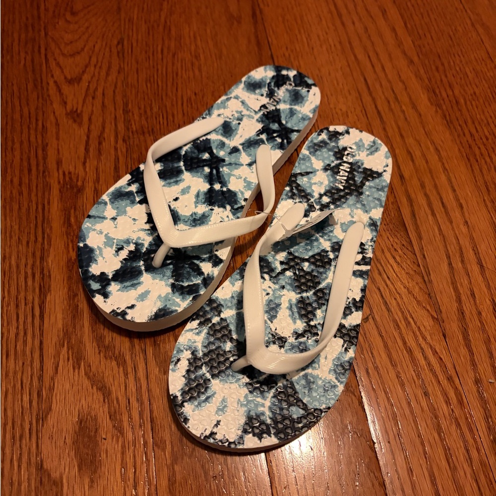 Old Navy Blue and White Kids Flip Flops